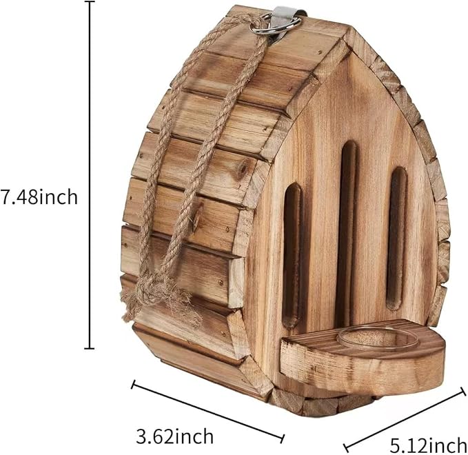 Butterfly Houses for the Garden, Butterfly House Wooden Shelter with Feeder and Hanging Design, Habitat Nesting Box for Outdoors, Pollinator House for Butterflies, Moths, Lacewings, Ladybugs (1PC)