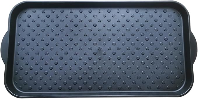 Boot Tray for Entryway,Hard Plastic Boot Mat,Shoe Tray,Shoe Mat for Indoor and Outdoor Use (Black dot (Hard Plastic), 29.5X14.9 inch)