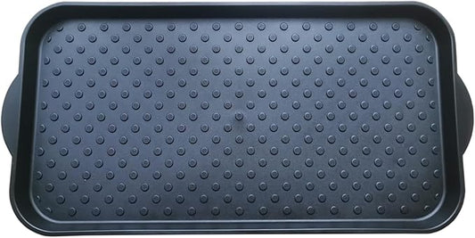 Boot Tray for Entryway,Hard Plastic Boot Mat,Shoe Tray,Shoe Mat for Indoor and Outdoor Use (Black dot (Hard Plastic), 29.5X14.9 inch)