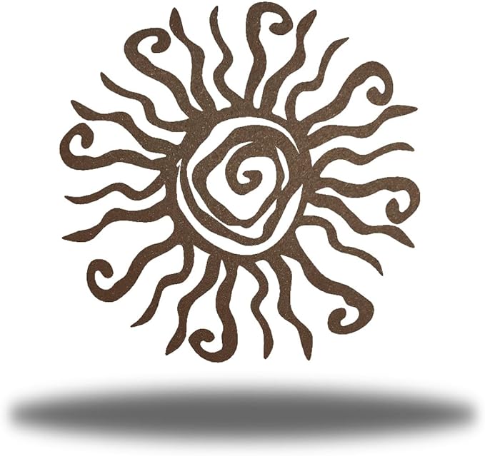 Riverside Designs Wacky Sun Metal Wall Art Indoor/Outdoor Decor - 12" Rust Rust Proof Wall Sculpture - Made in USA - Ideal for Bedroom, Garden, Home, Patio and Farmhouse