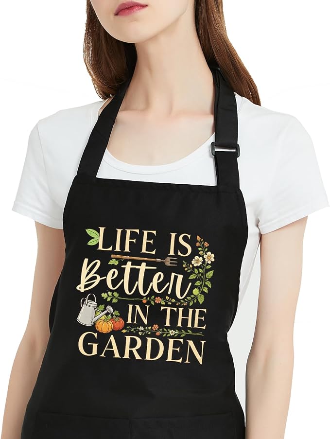 Funny Gardening Apron for Women with Pockets, Garden Gifts for Gardener Plant Lover Mom Grandma Birthday