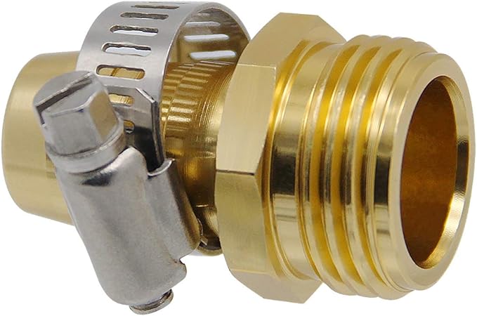 Lifynste Garden Hose Repair Connector with Clamps, Male and Female Garden Hose Fitting, 3 Set