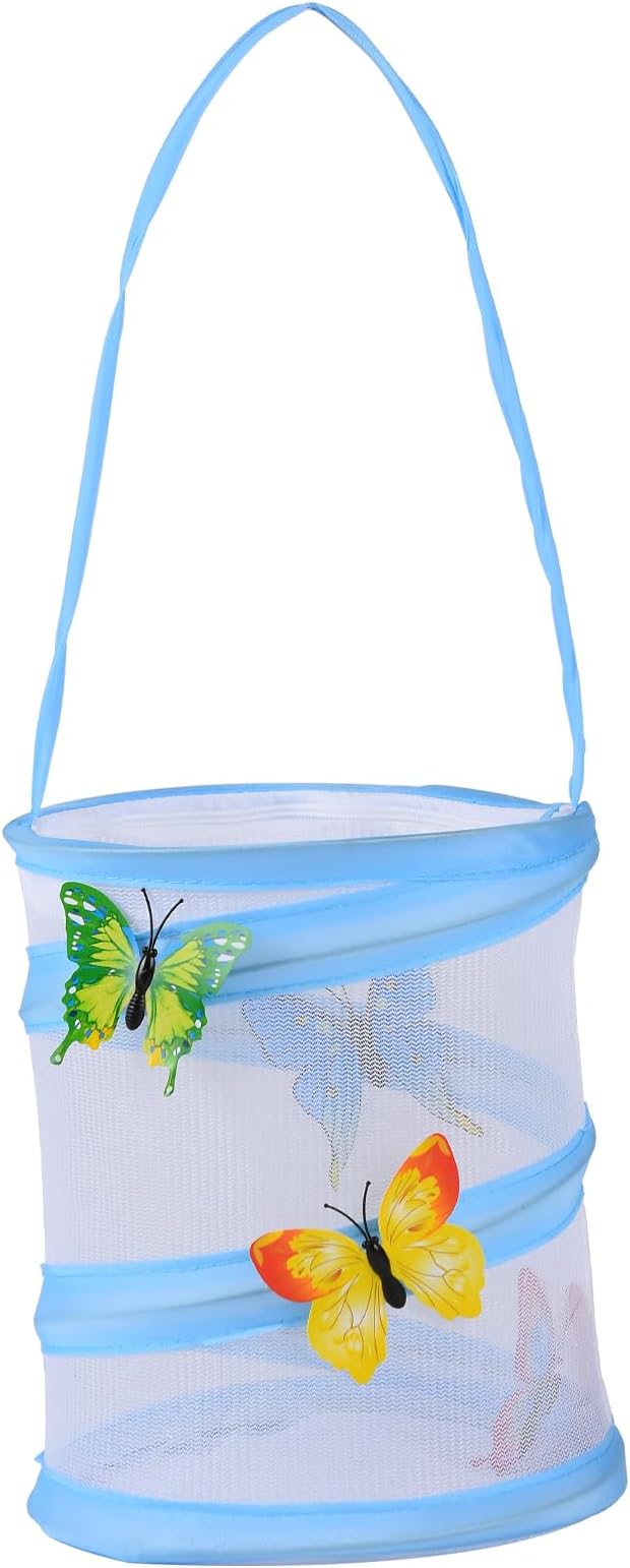 Insect Lore Butterfly Garden Habitat Foldable Washable and Reusable Butterfly Cage (Blue, S)