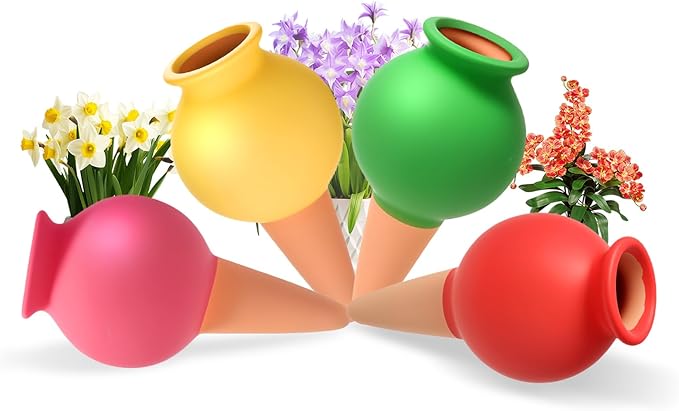 Terracotta Watering Spike Set, Self Watering Planter Insert, Automatic Plant Watering Devices for Vacation Care, Garden/Office/Outdoor/Indoor Plant Decoration