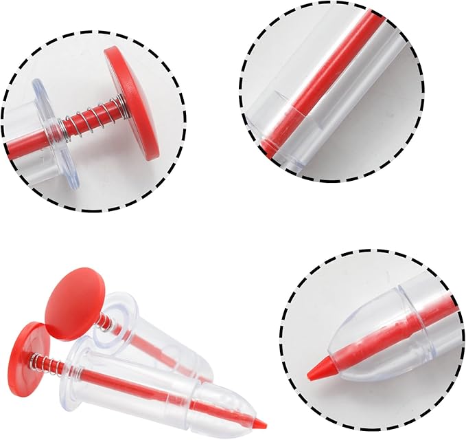 2PCS Mini Sowing Seed Dispenser, Small Seed Spreader Handheld, Mini Garden Spreader for Grass, Spinach, Carrot and Lettuce Seeds (Red)