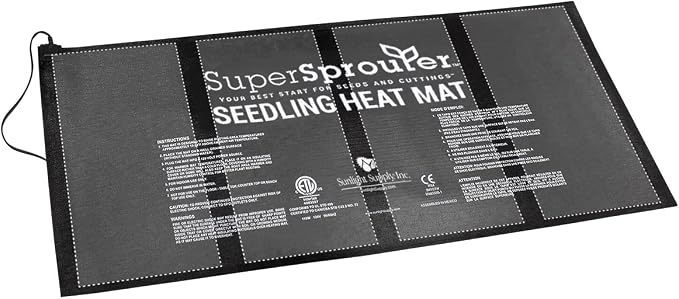 Super Sprouter 2 Tray Seedling Heat Mat - Warms Seedlings and Cuttings, Daisy Chain Up to Ten Mats
