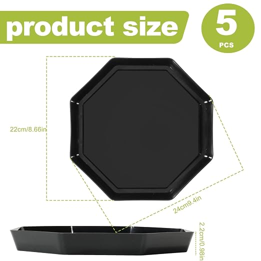 5 Pack Octagonal Stepping Stone, Reusable Heavy Duty Plastic Concrete, DIY Garden Path Walkway Patio Yard Lawn Decor Cement Molding (5, 10 in)