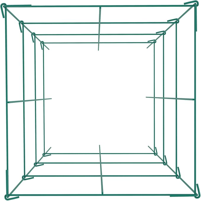 VEVOR Tomato Cages, 11.8" x 11.8" x 46.1", 10 Packs Square Plant Support Cages, Green PVC-Coated Steel Tomato Towers for Climbing Vegetables, Plants, Flowers, Fruits