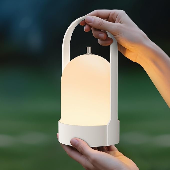 Tubicen Rechargeable Table Lamp Portable 4000mAh Battery Operated Lamp Camping Lantern 4-Level Touch Dimmable Cordless LED Table Night Lamp for Bedroom Dining Room Kitchen Balcony Restaurant