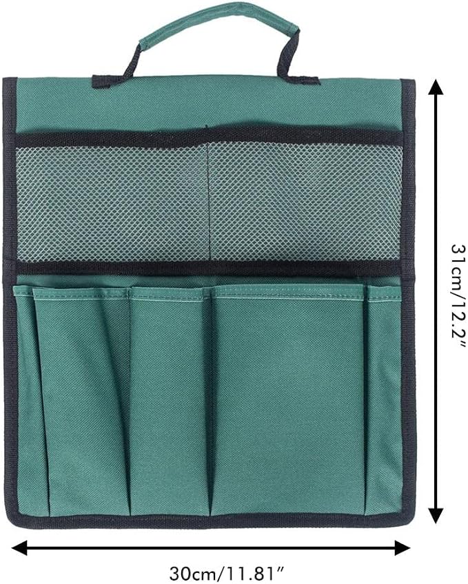 Gonetre Garden Tool Bag for Garden Kneeler, 600D Oxford Fabric Large Capacity Pouch Bag Multiple Storage Pockets Organizer for Outdoor Gardening Kneeling Stool 11.8"x7.5"