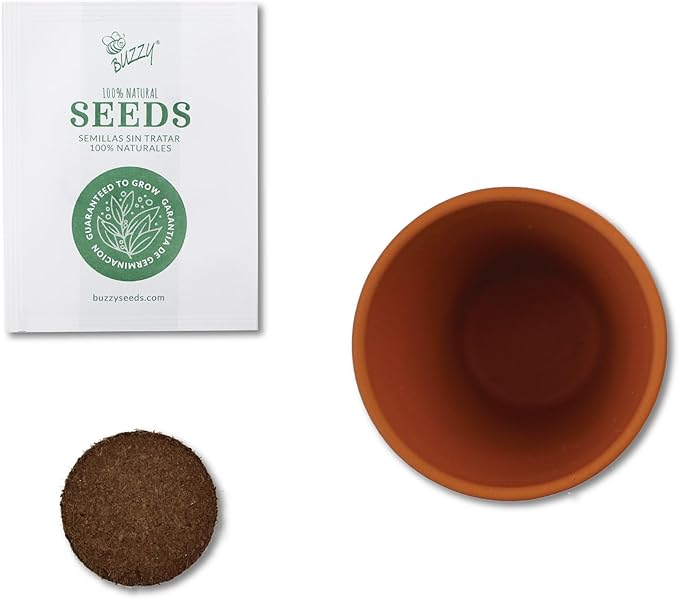 BUZZY Seeds Love Collection Grow Kit, Assorted 12-Pack - Mini Terracotta Pot Grow Set - 100% Grow Guarantee