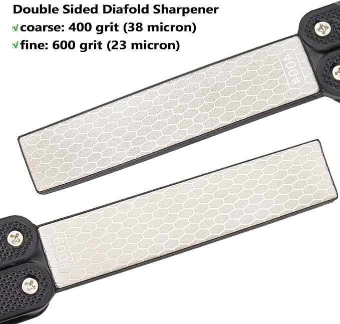 5" Diamond Pocket Sharpener Folding Knife Garden Tools Sharpening 400/600 Grit Double Sided