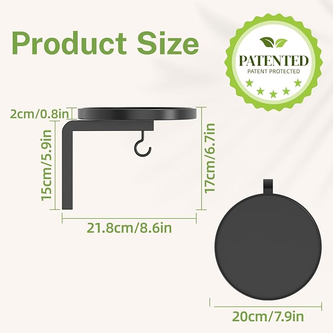 iDavosic.ly Wall Plant Holder for Indoor Outdoor, Metal Hanger with Hook, Floating Flower Display Stand for Window, Space Saving & Easy to Assemble (Pots/Chains/Plants Not Included), Black