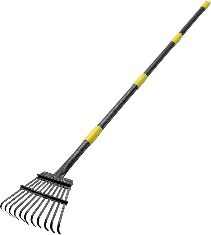 Rake for Leaves, Heavy Duty Small Leaf Rakes for Lawns & Yard with 78” Length 8.5” Width 11 Metal Tines, Lightweight Gardening Rake for Women Men Kids for Shrub,Grass,Mulch