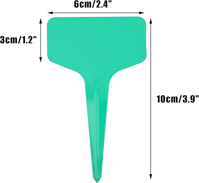 KINGLAKE Green Plant Labels,100 Pcs 6 x10cm Plastic Plant T-Type Tags Nursery Garden Labels