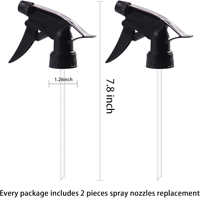 OFFIDIX 2 Pack Plant Mister Sprayers Watering Nozzles for Glass Spray Bottle with Plastic Top Pump and Adjustable Mist Spray Nozzle, Clear