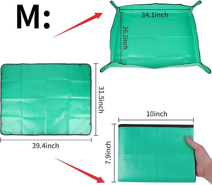 Large Plant Repotting Mat, Waterproof Repotting Tray for Indoor Plants Potting Soil, Gardening Tray Mat, Portable Potting Tray Soil Mat for Indoor House Plants Succulents Orchid