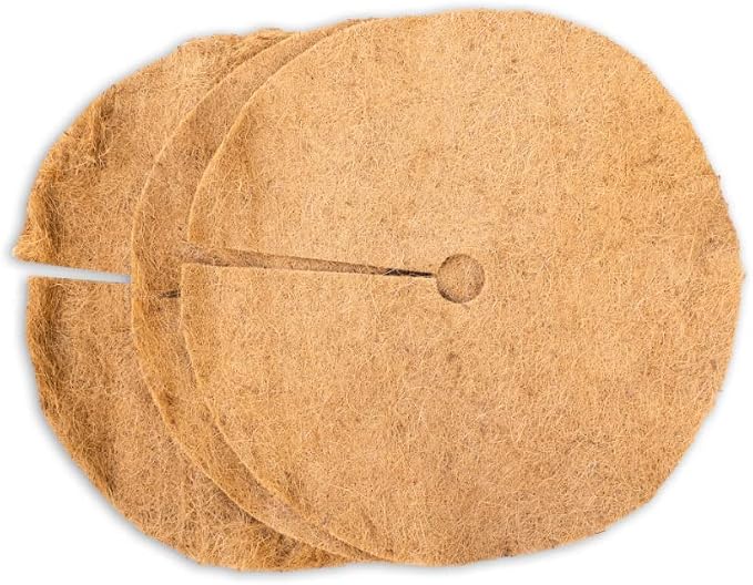 Envelor 3 pcs Coconut Fibers Mulch Ring 36 Inches Tree Protector Mat Coconut Mulch Cover Natural Coconut Fiber Weed Control Rings, Tree Ring Plant Cover for Indoor Outdoor Plants, Pot, Landscaping