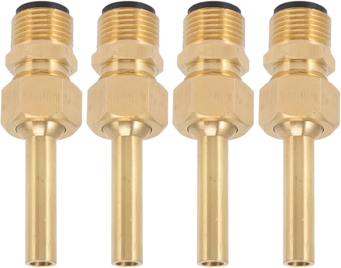 4 PCS Large Hexagonal Fountain Nozzles, Copper Direct Jet Waterscape Nozzle with Male Thread Adapter for Garden Pond Amusement Parks Museum (G1/2)