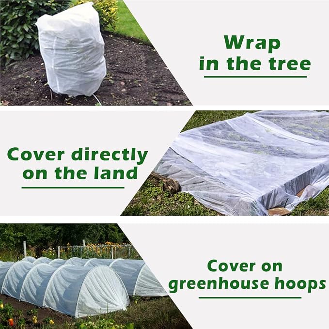 Plant Freeze Protection Cover, 7x25ft Frost Cloth Winter Garden Blanket, Floating Row Cover for Cold Weather and Shade, Perfect for Outdoor Vegetables, Trees, Greenhouse