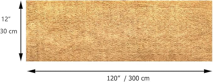 SUNYAY 12x120 inch Natural Coco Liner Roll Coconut Coir Liner Sheets Coco Mat for Planter Window Box Flower Basket Garden Decoration Animal Pet Pad Liner
