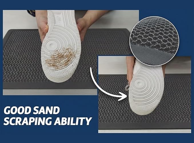 Muddy Mat® Meshy Mat™ Door Mat Heavy-Duty Quick-Dry Floor Mat, Sand & Dirt Trapper for Indoor & Outdoor, Ideal for Entrance, Mudrooms,Patios & Garages,Low-Profile,Non-Slip,Washable– Grey 17"x30"x0.4"