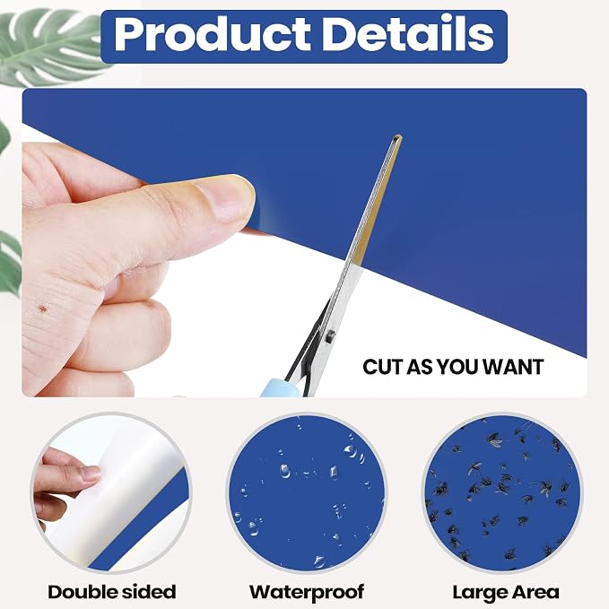 Qualirey 100 Pcs 6x8 Inch Blue Sticky Traps for Thrips Double Sided Sticky Trap for Gnats Plant,Pest Control for Fungus Gnats, Thrips, Whiteflies – Bulk Pack with Twist Ties