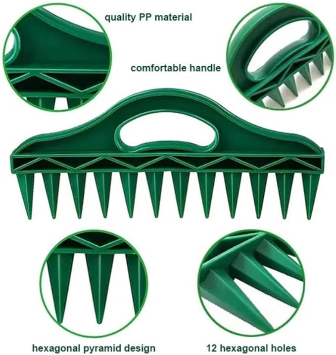 Hand Seeding Punch,Multifunctional Soil Spacer for Planting Seeds,12 Holes Seedlings Dibber,Portable Gardening Tools