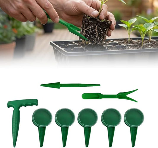 Hand Hold Sowing Seeds Dispenser, Bulb Planting Tool, Handheld Digger, for Planting Small Seeds Seedlings Sowing Seeds Transplanting Plants Planting Bulbs (8Pcs)
