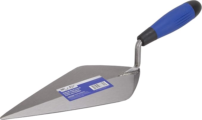 Edward Tools Brick Trowel - Pro Line Pointing Trowel with high Carbon Steel Blade - Ergo-Soft Comfort Handle - Forged Steel into Single Piece for Extra Strength - High Lift Handle (10")