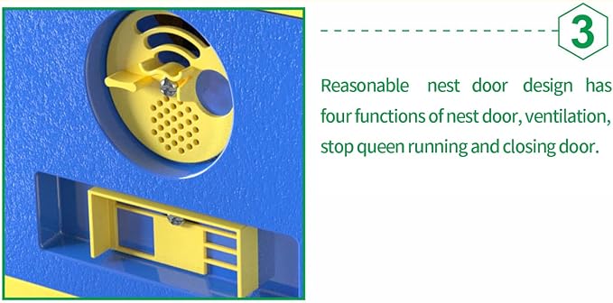 Queen Nuc Box Bee Mating Nuc Hive Bee House Mini Bee Hives Box Queen Rearing Box for Beekeeping (Blue)
