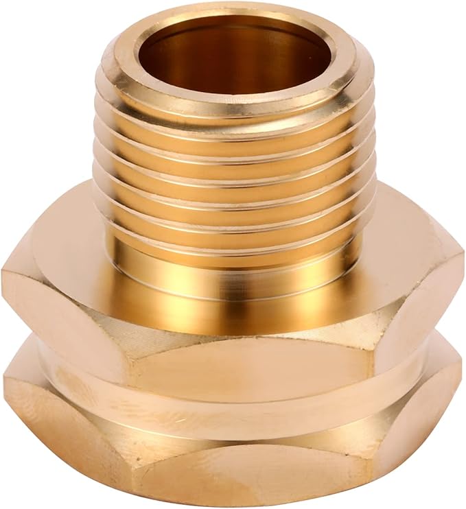 2 Pack Brass Garden Hose Adapter, 3/4" GHT Female x 1/2" NPT Male Connector,GHT to NPT Adapter Brass Fitting,Brass Garden Hose to Pipe Fittings Connect