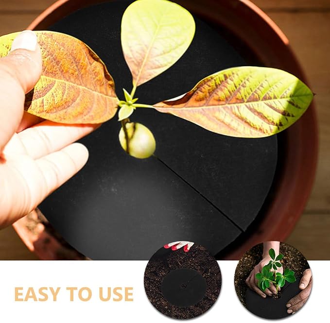 LIOOBO 30Pcs Non Woven Fabric Control Mat Garden Protection Disc for Cabbage Breathable Root Barrier Sheet Tree Mulch Mat