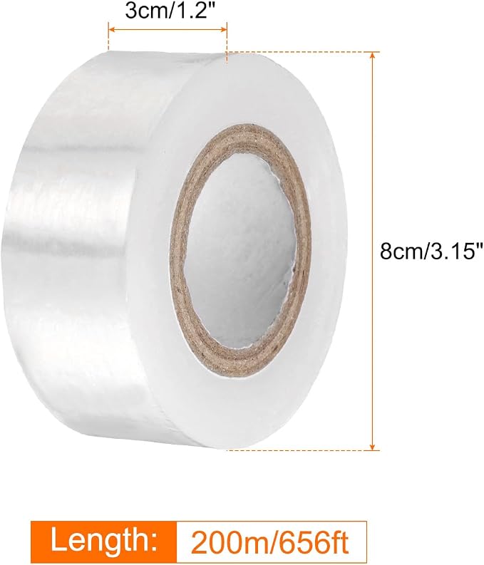 HARFINGTON Fruit Tree Grafting Tape 3CM x 200M 0.3" Dia PE Stretchable Garden Grafting Plants Nursery Repair Tapes Self Adhesive Floristry Film for Floral Tree and Poly Budding, White