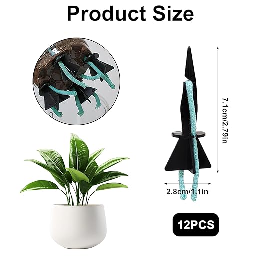 Self Watering Spikes for Indoor Plants - Automatic Plant Watering Stakes with Slow Release Control - Drip Irrigation System (12Pcs Black)