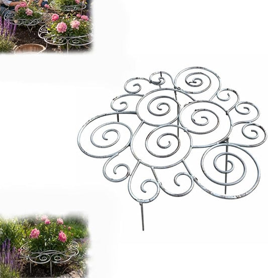 Metal Plant Support Ring for Garden, Peony Cage Stand, Indoor Pots, Flower Hoop, Decorative Grow Through Rings, Stackable Houseplant Stake, Dahlia Cage, Outdoor Orchid Clip(1PC,Large)