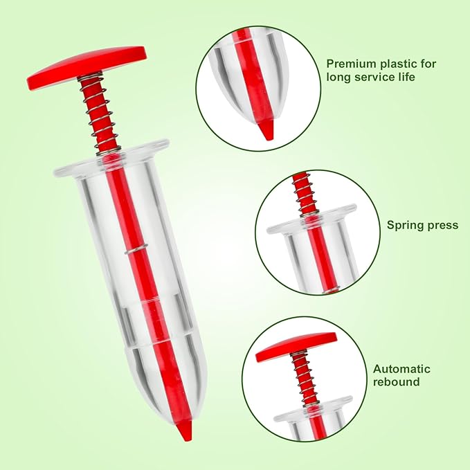 6pcs Seed Spreader Tool Set, Including 2 Small Seed Planter Sower Handheld Plastic 2 Mini Sowing Seed Dispenser 2 Tiny Seedlings Dibber and Widger Tool for Planting Gardening Vegetables Flowers