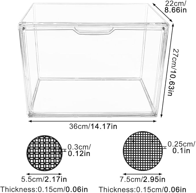 Mini Greenhouse for Indoor, Stackable Acrylic Plant Nursery with Magnetic Easy-Access Door, Tabletop Small Green House for Seedling Germination, Succulents & Cactus, 14.1x8.6x10.6 Inch