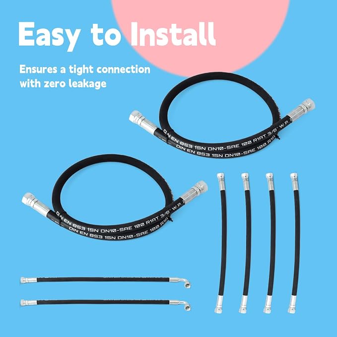 7J303-76610 75535-66620 7J999-95562 Hydraulic Hoses Kit Compatible with Kubota LA350a LA401 LA402 LA402-1 Front Loader, Include Boom & Bucket Cylinder Hoses