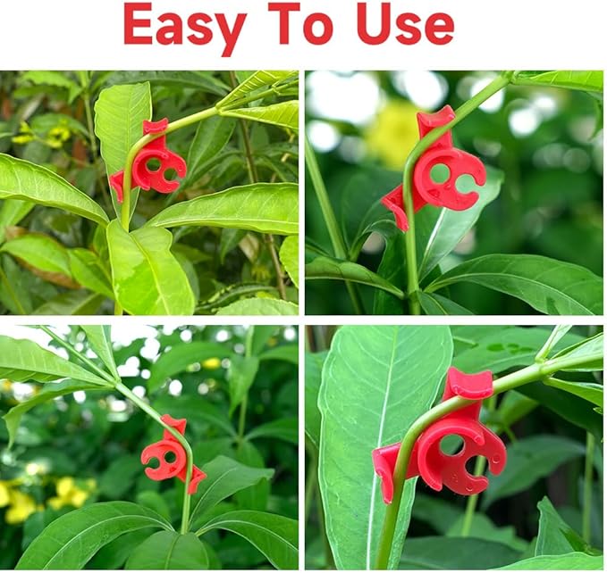 60PCS Plant Training Clips, 90 Degrees Bud Trainer Clips Low Stress Training Clips Bud Bender for Plant Gardening (Red+White)