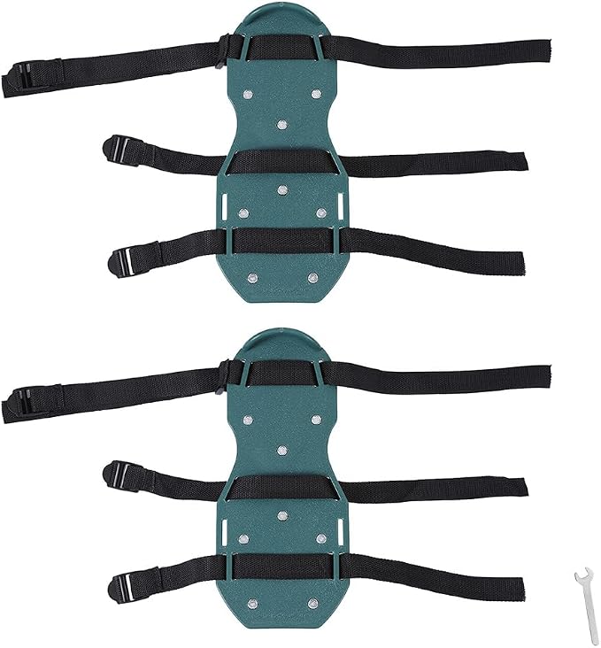 Lawn Aerator, Lawn Aerator Shoes for Grass with Loop and Hook Fastener, 26 Spikes Adjustable Strap Spiked Sandals for Soil Aeration, Lawns dethatcher, Epoxy Shoes(3 Straps)