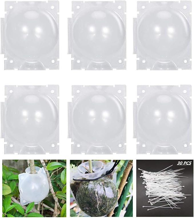 Air Layering pods, Reusable Plant Rooting Device Plant Rooting Grow Box High Pressure Propagation Ball Grafting Device Botany Root Controller Garden Plant Rooter Box (2S+2M+2L, Transparent)
