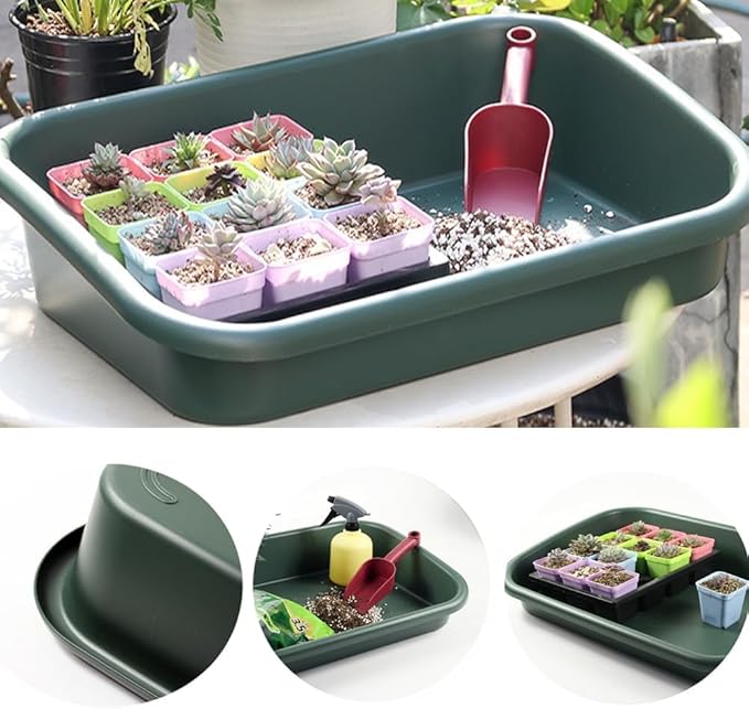 Garden Tidy Tray, Multifunctional One Piece Potting Tray for Seeding, Mixing, Growing and Pot Storage, Succulent and Cactus Soil Potting Mix Tray Potting Soil Plant Tray