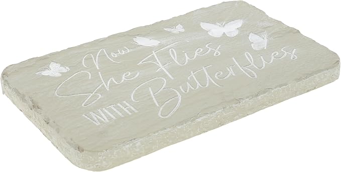 Pavilion Gift Company – Butterflies – 7” Indoor Outdoor Weatherproof Decorative Garden Stepping Stone Plaque Bereavement In Memory Memorial Loss Of Loved One