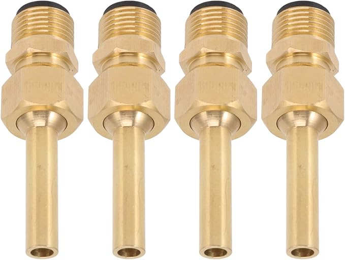 4 PCS Large Hexagonal Fountain Nozzles, Copper Direct Jet Waterscape Nozzle with Male Thread Adapter for Garden Pond Amusement Parks Museum (G1/2)