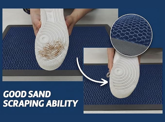 Muddy Mat® Meshy Mat™ Door Mat Heavy-Duty Quick-Dry Floor Mat, Sand & Dirt Trapper for Indoor & Outdoor, Ideal for Entrance, Mudrooms,Patios & Garages,Low-Profile,Non-Slip,Washable– Blue 32"x48"x0.4"