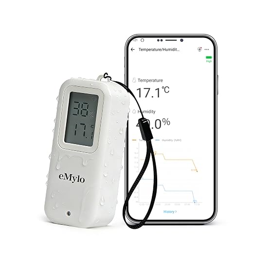 eMylo Zigbee Temperature Humidity Sensor, IP65 Waterproof Smart Indoor Outdoor Thermometer Hygrometer, Compatible with Echo, SmartThings, Home Assistant, Tuya, Hub Required for Home Automation