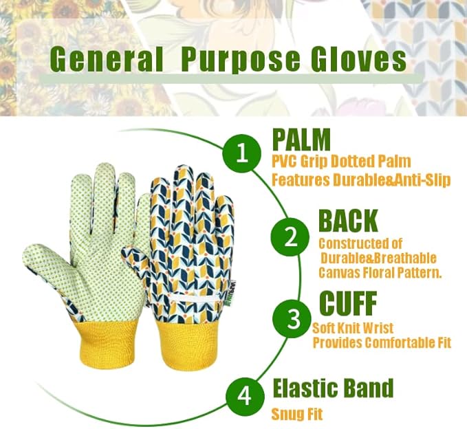 Gardening Gloves,Women Yard Work Garden Glove,Gifts | Thorn Proof,Puncture Resistant,Touchscreen,Gift,Leather,Spandex
