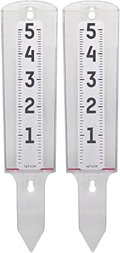 Taylor ClearVu Rain Gauge, Clear (Pack of 2)