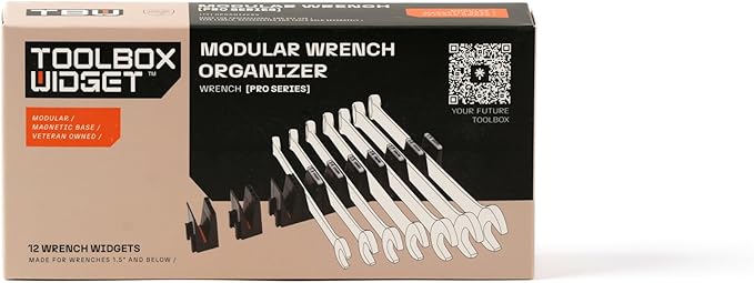 ToolBox Widget Wrench Organizer Pro Series 4.0 – Magnetic Wrench Holders for Tool Drawer – Modular Toolbox Organizer System – Tool Storage for Professional & DIY Mechanics - 6 Pack, 72 Holders